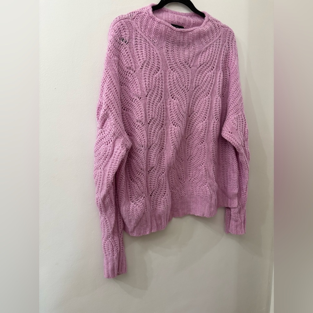 J. Crew Lavender Cable Knit Turtleneck Sweater